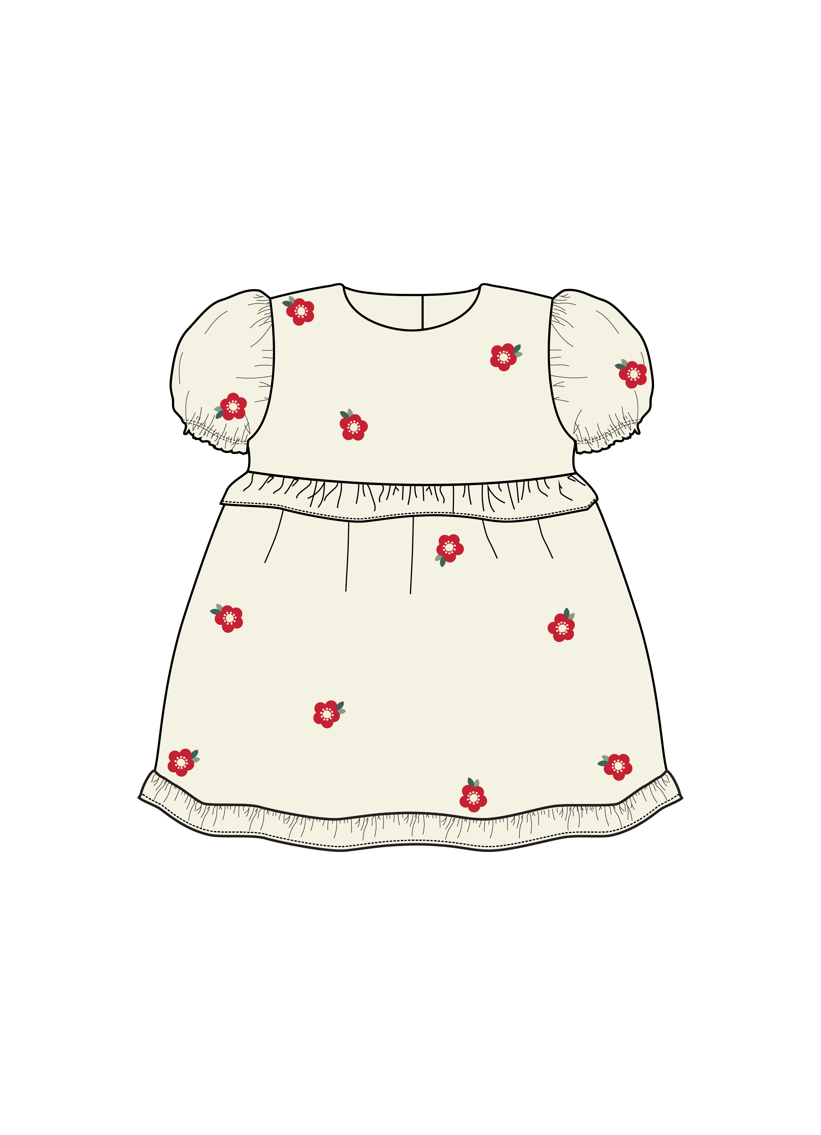 Nature Baby Valentina Dress in Red Flora