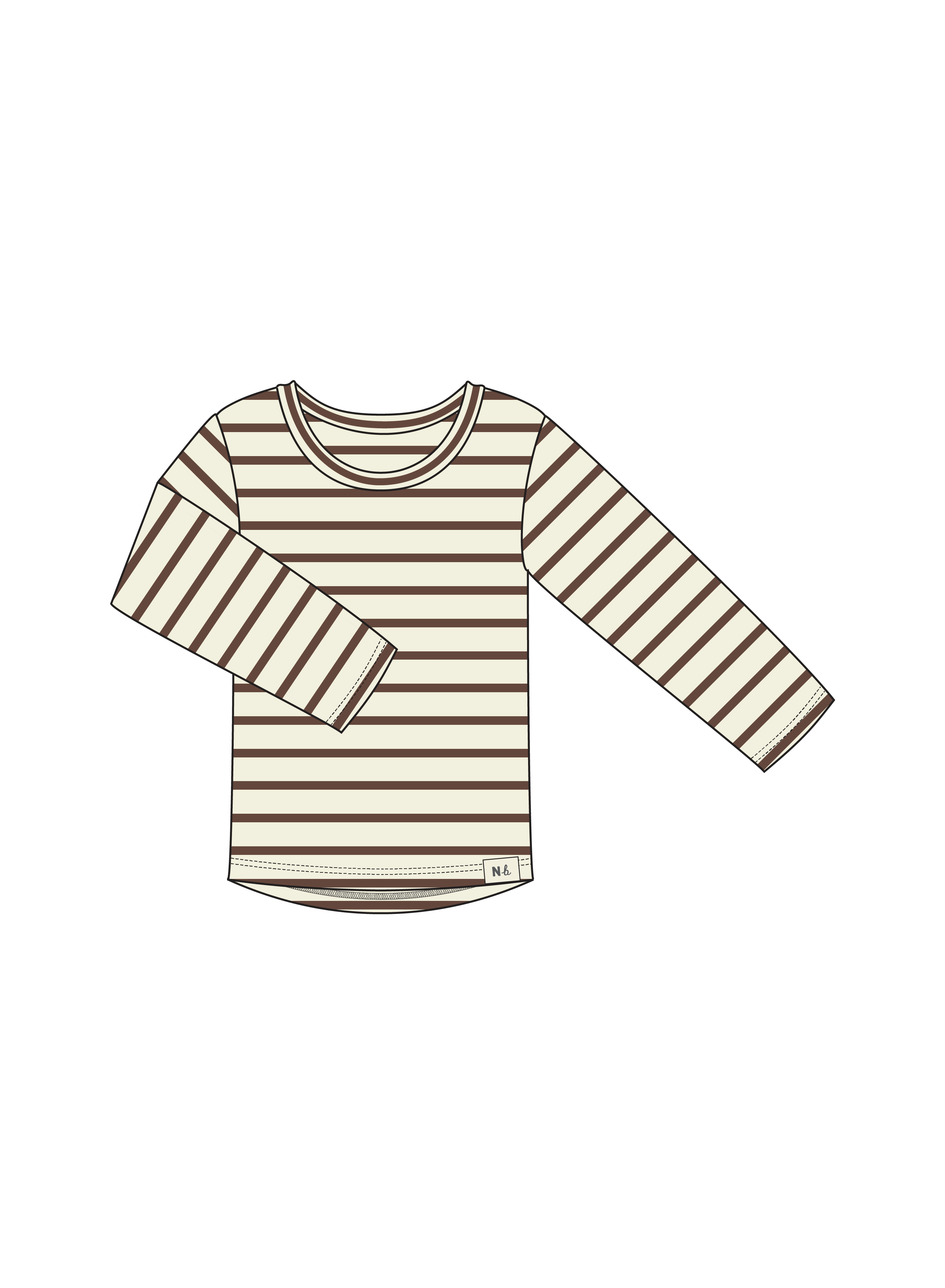 Nature Baby Long Sleeve River Tee in Pinecone Sailor Stripe
