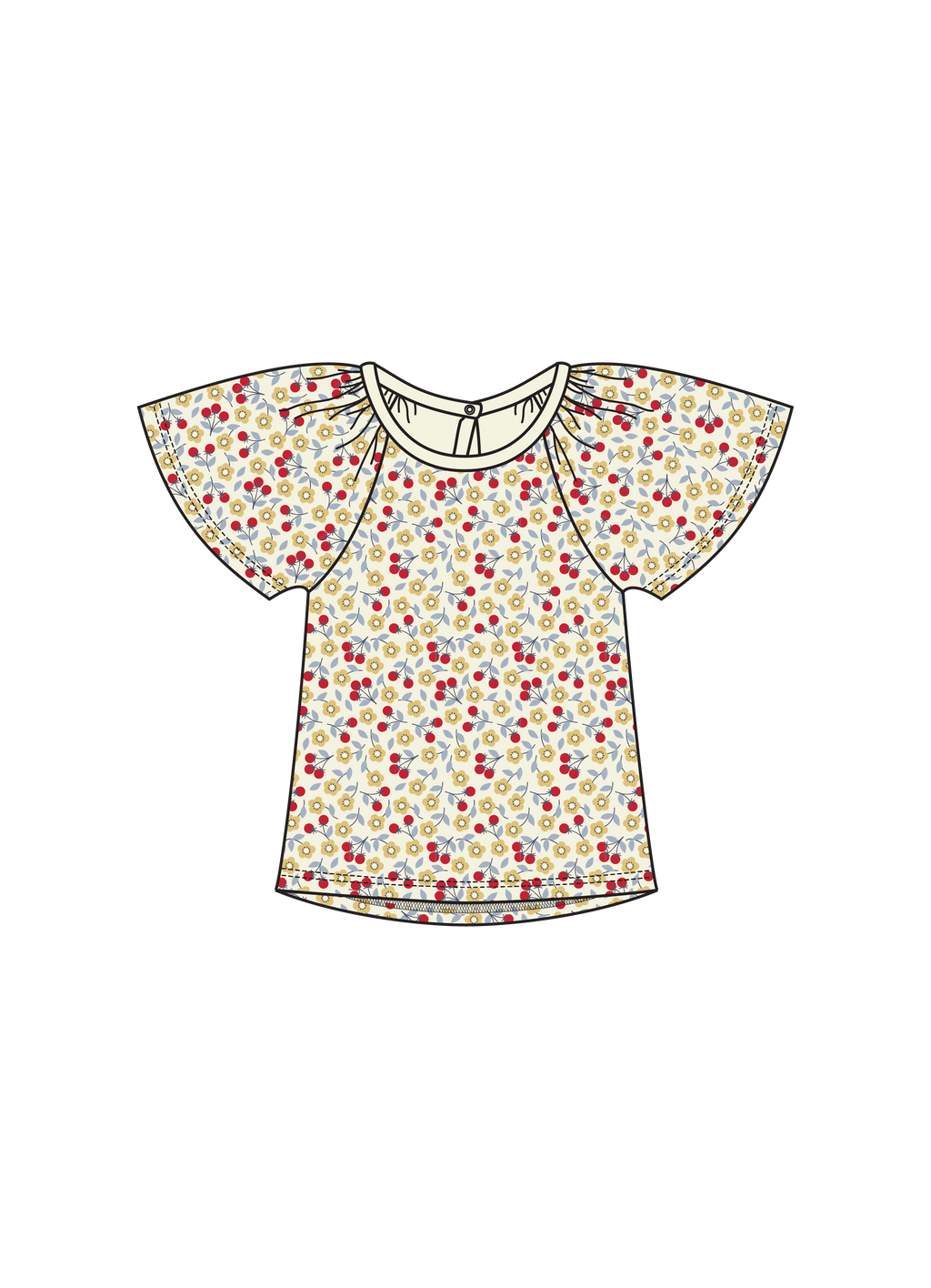Nature Baby Faye Tee in Kitchen Garden Print
