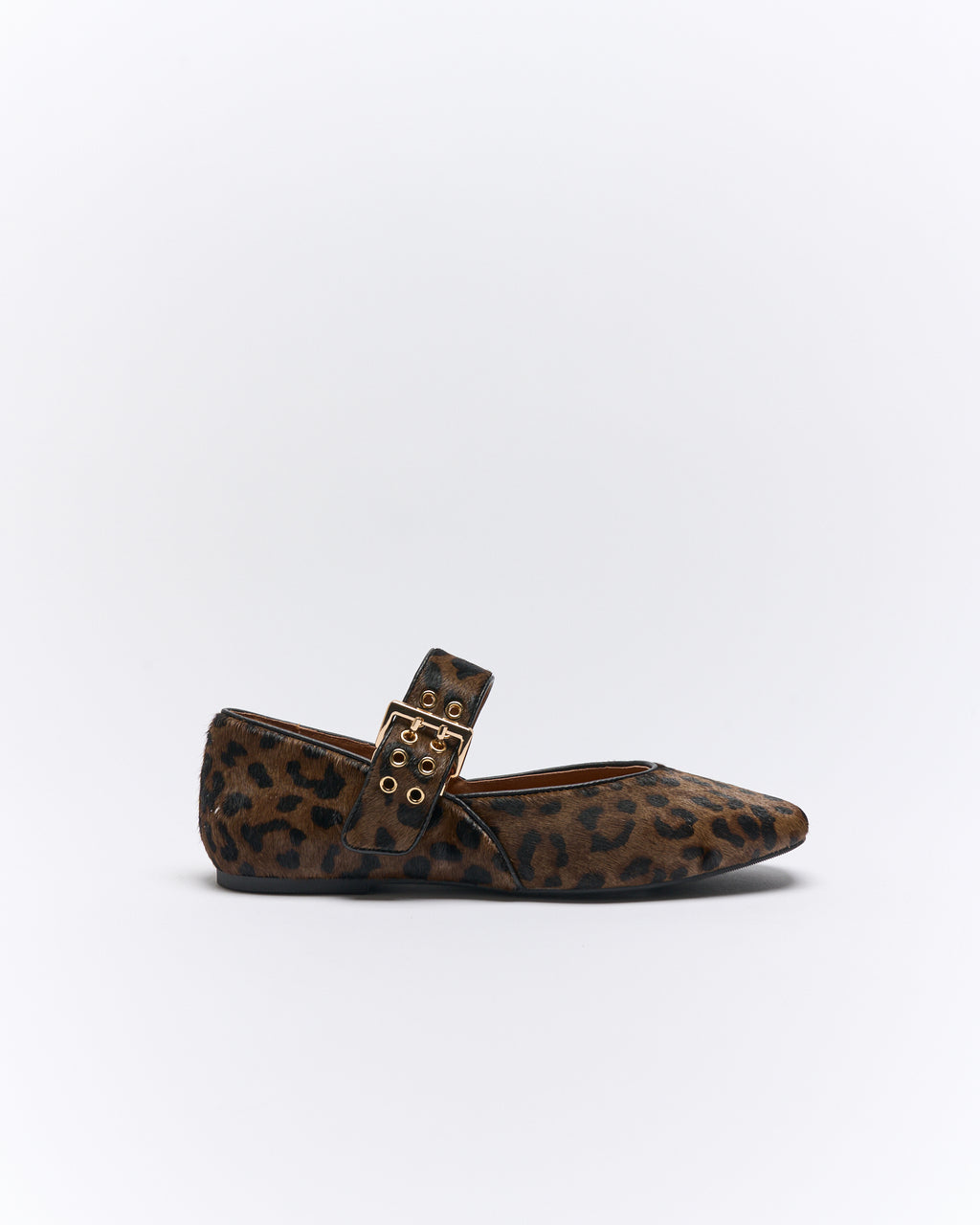 Walnut Melbourne Blaise Leather Ballet in Choc Leopard
