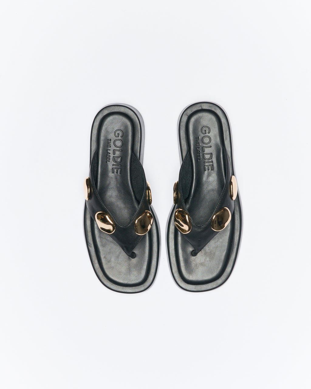 Walnut Melbourne Boston Leather Slide in Black