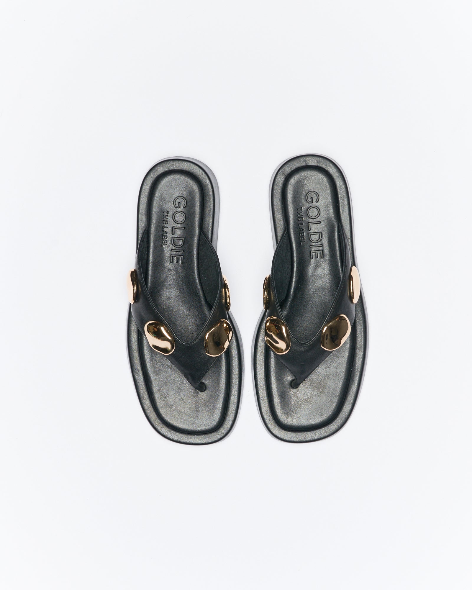 Walnut Melbourne Boston Leather Slide in Black