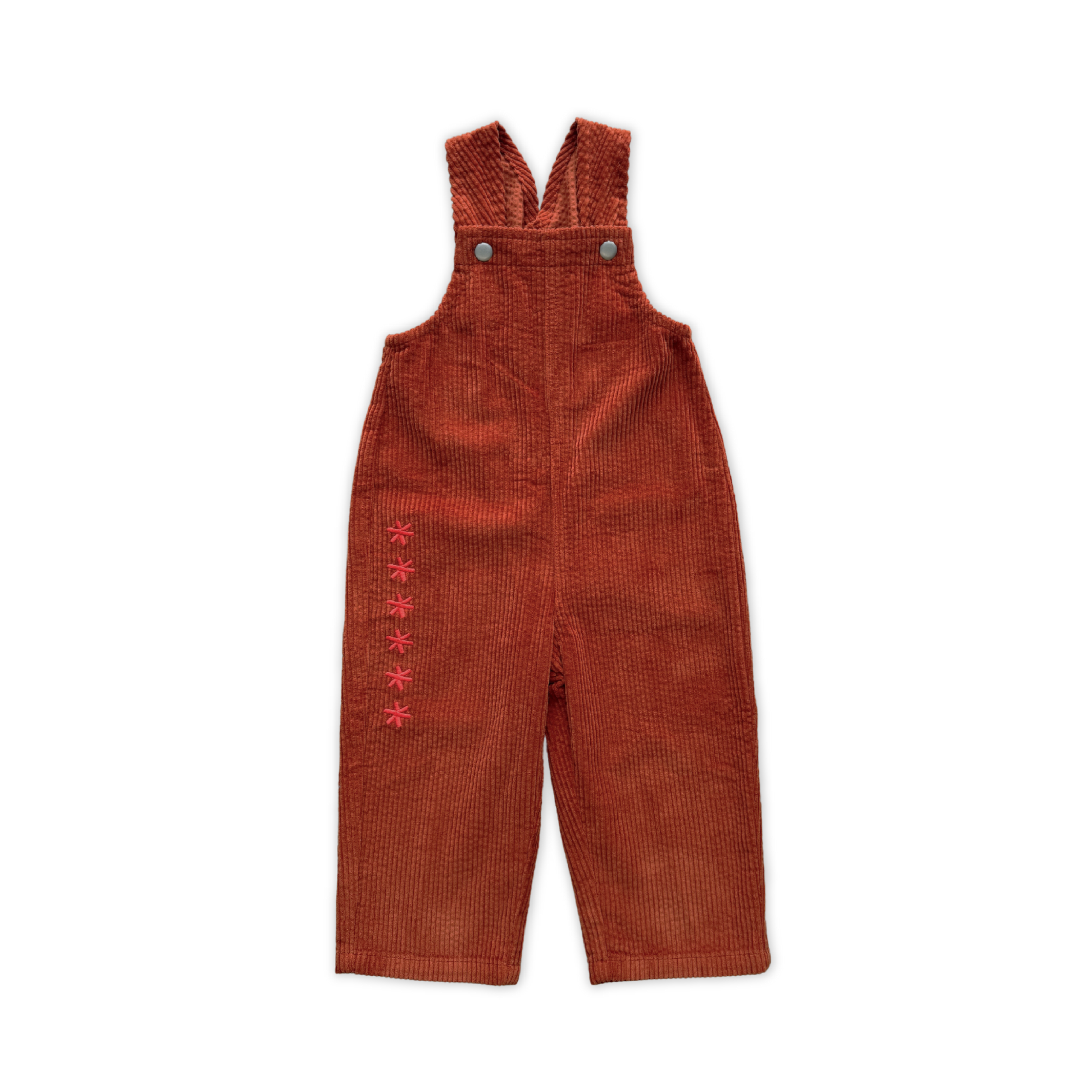 Grown Organic Cord Overalls - Brick in Single