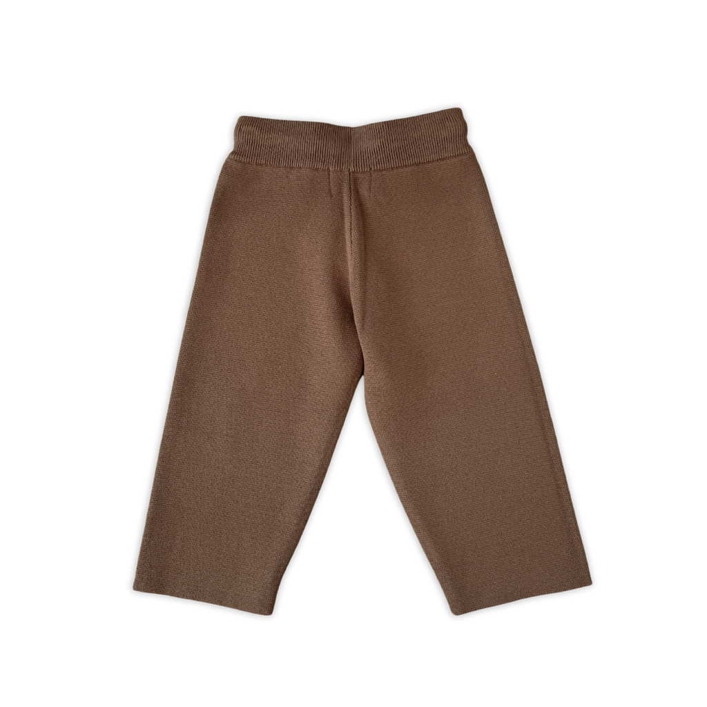 Grown Organic Striped Milano Knit Pants - Espresso in Single