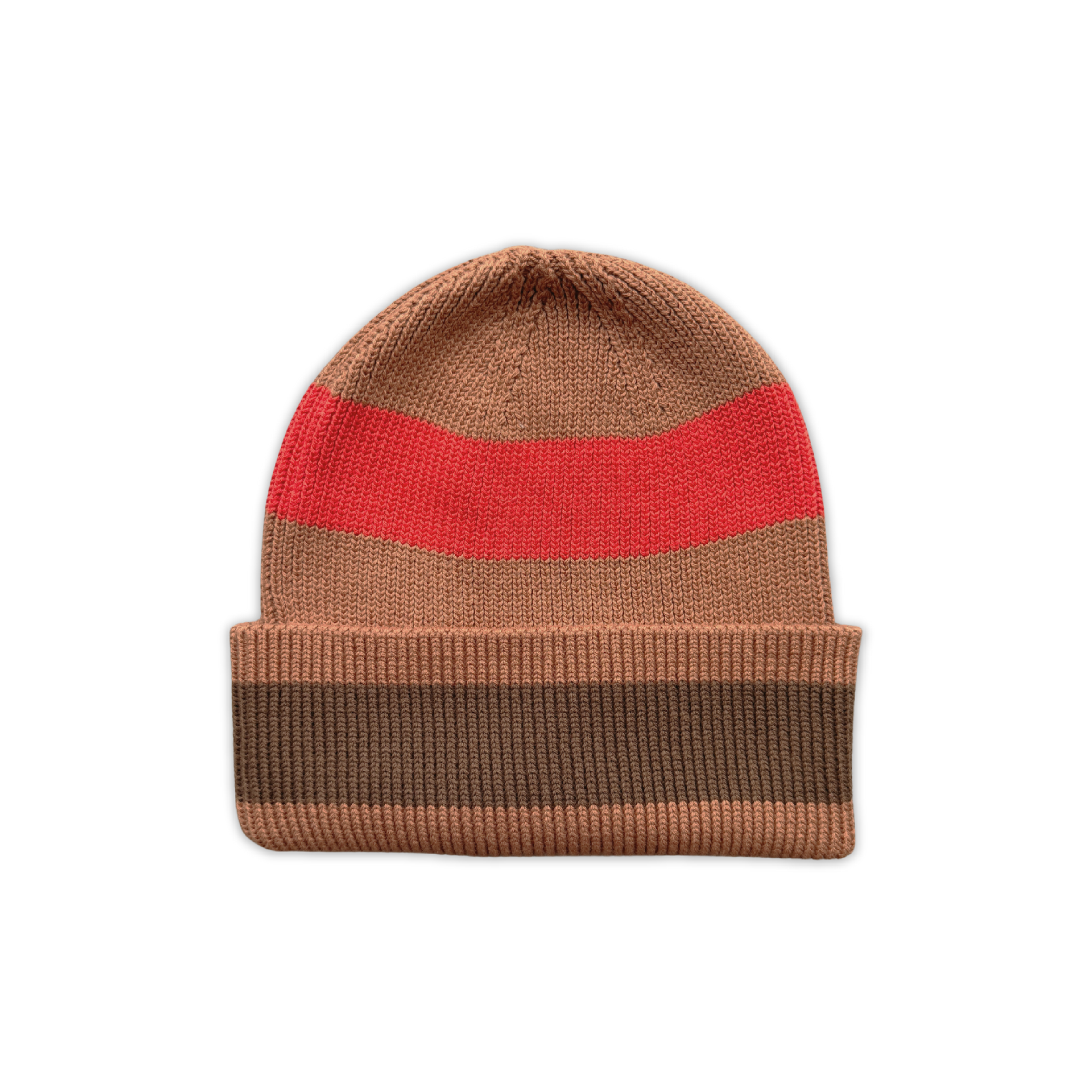 Grown Organic Striped Pixie Knit Beanie - Earth in Single