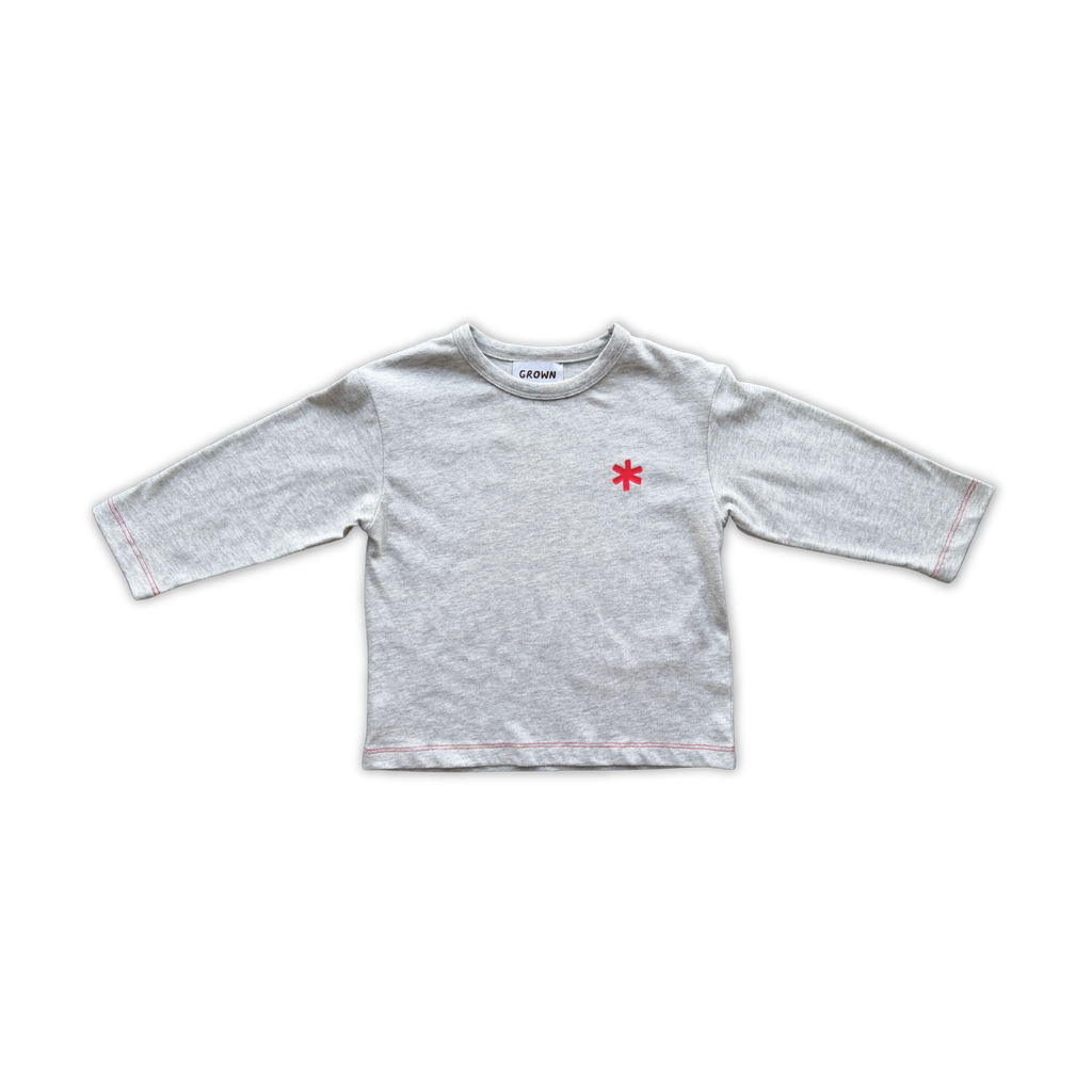 Grown Organic Have A Nice Day LS Tee - Grey Marle in Single