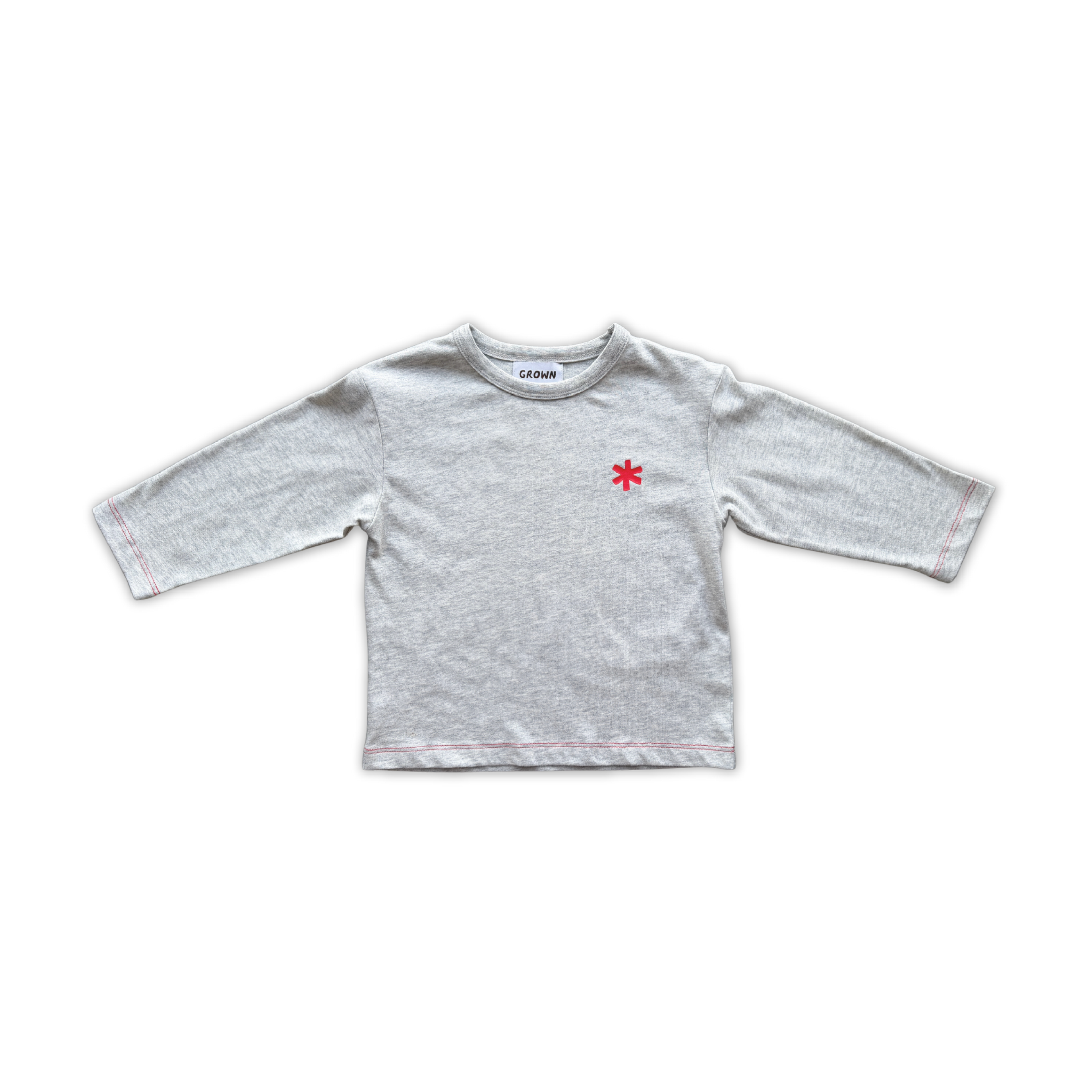 Grown Organic Have A Nice Day LS Tee - Grey Marle in Single