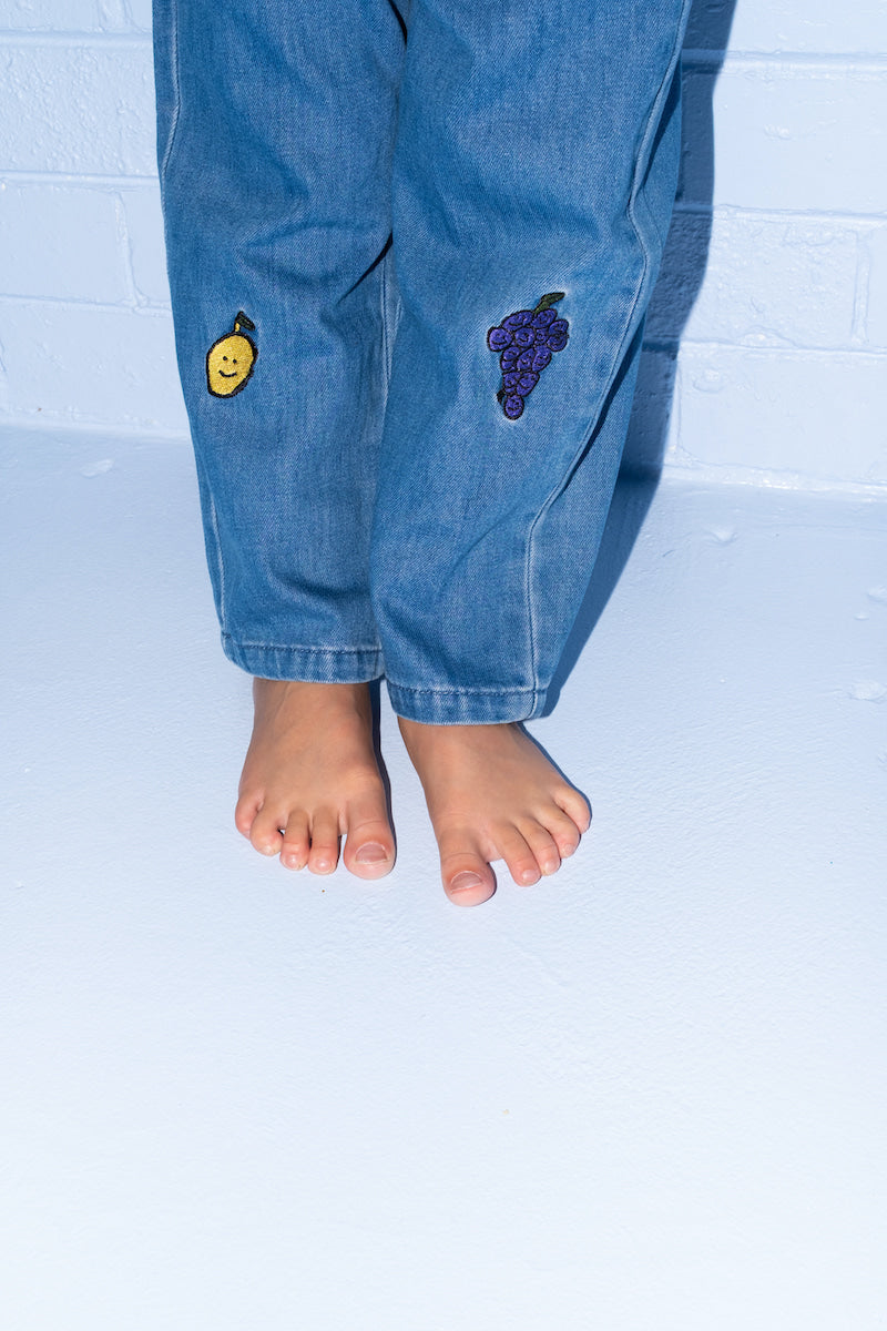 Grown Organic Fruit Salad Denim Pants in Single