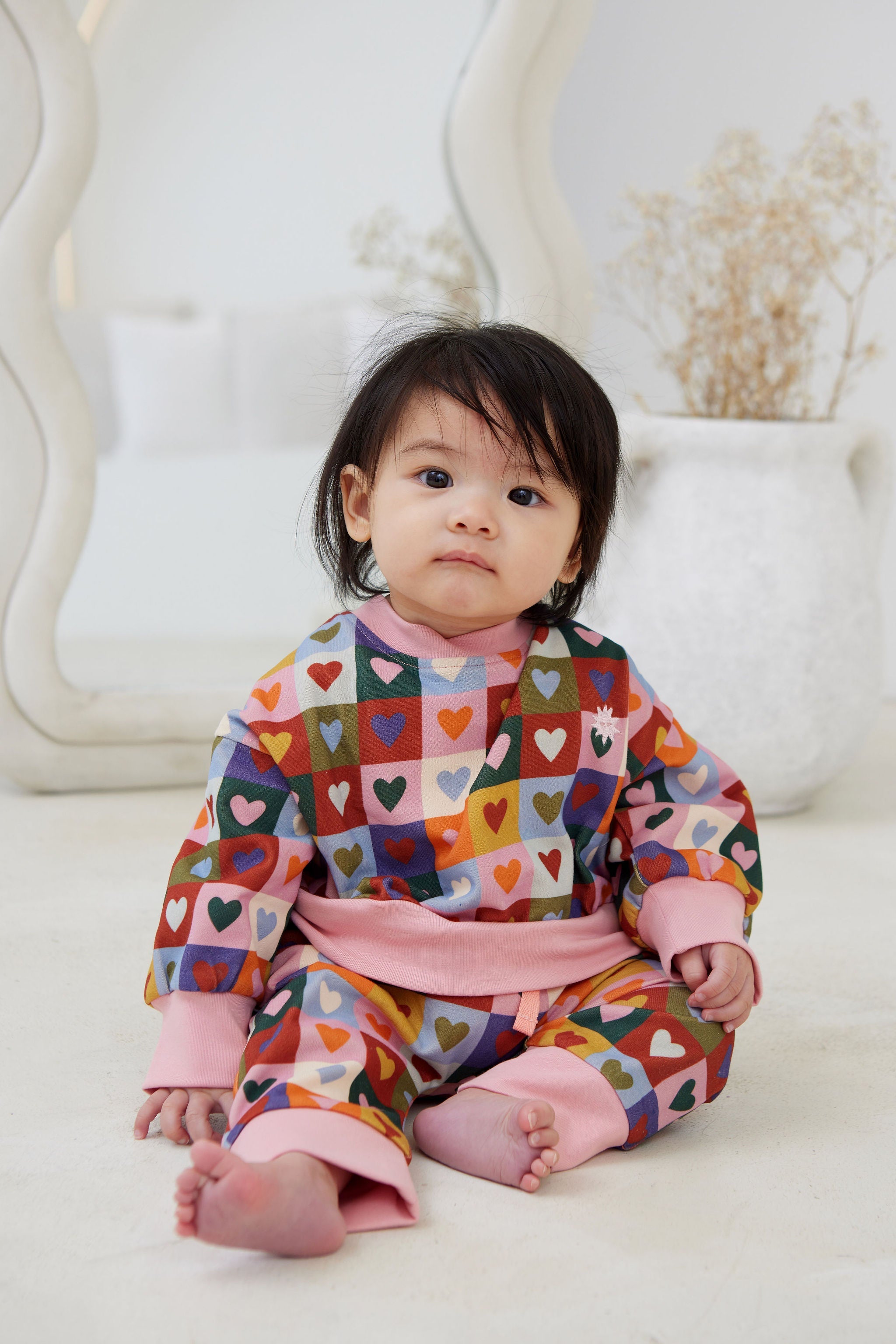 Kapow Heart Checkerboard Tracksuit Pants