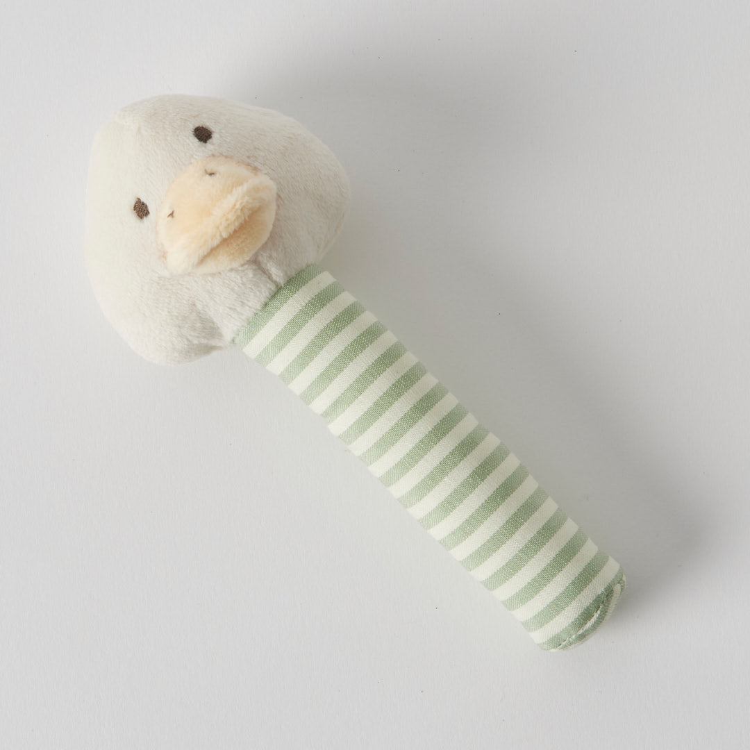 Jiggle & Giggle Stripe Duck Rattle in Multi