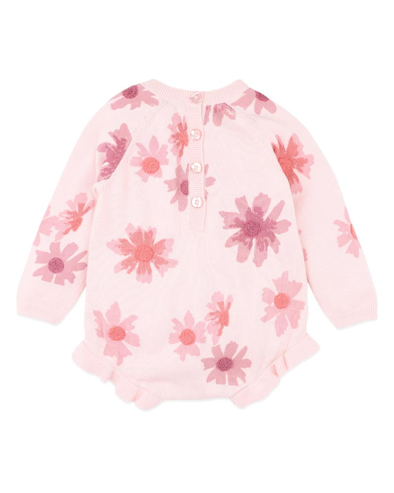 Fox & Finch Orchard Bloom Organic Knitted Bodysuit in PINK
