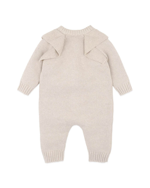 Bébé by Minihaha Fern Hand Emb. Organic Knitted Romper in NATURAL