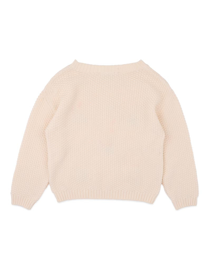Bébé by Minihaha Fern Hand Emb. Organic Jumper 3-7 Yrs in NATURAL
