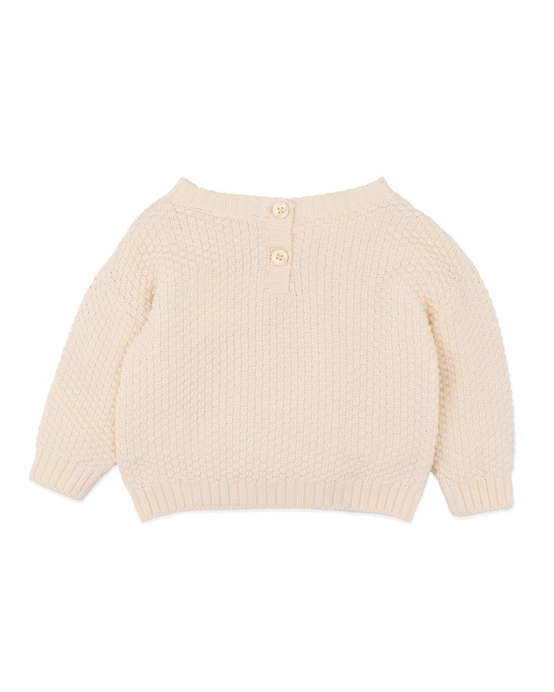 Bébé by Minihaha Fern Hand Emb. Organic Jumper in NATURAL