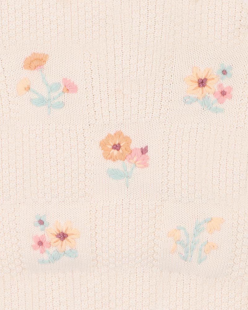 Bébé by Minihaha Fern Hand Emb. Organic Jumper in NATURAL