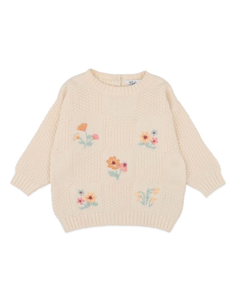 Bébé by Minihaha Fern Hand Emb. Organic Jumper in NATURAL