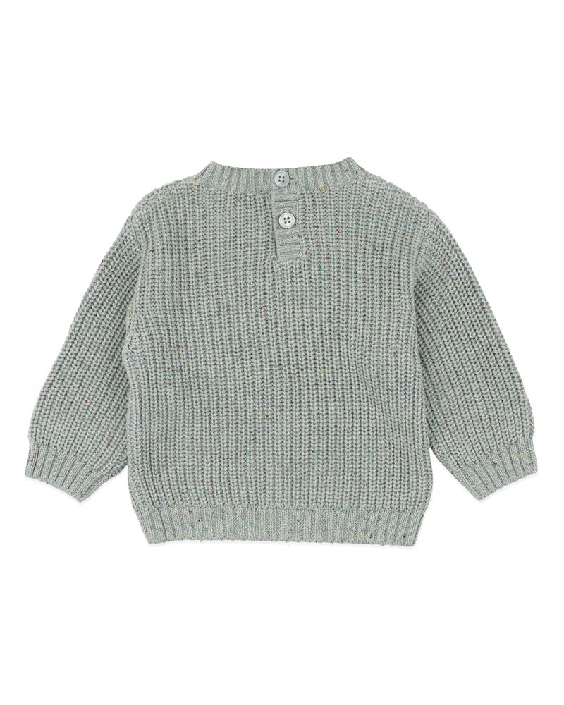 Bébé by Minihaha Hunter Tractor Knitted Jumper in GREEN
