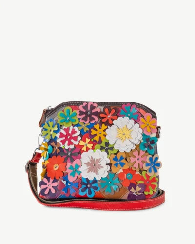 Sassy Duck Garden Leather Cross Body Bag