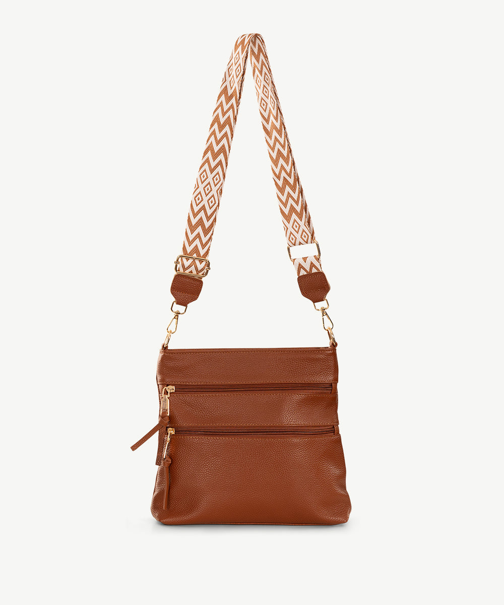 Sassy Duck Bluebelle Leather Cross Body Bag Brown