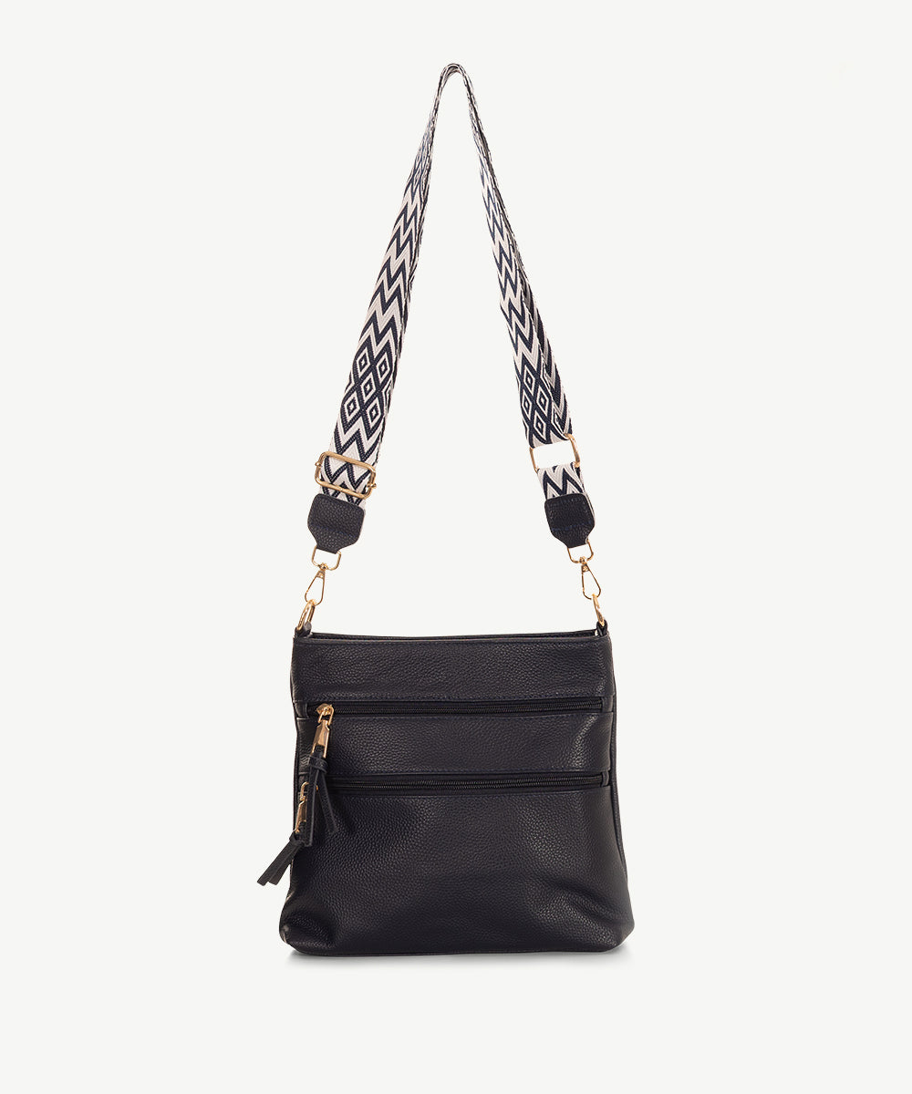 Sassy Duck Bluebelle Leather Cross Body Bag Navy
