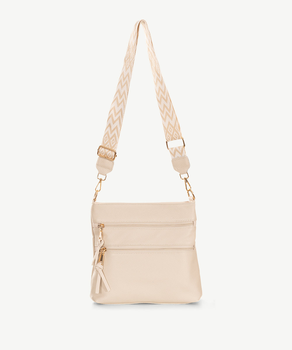 Sassy Duck Bluebelle Leather Cross Body Bag Off White