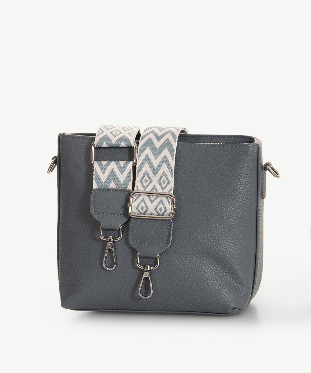 Sassy Duck Leah Leather Cross Body Bag Blue