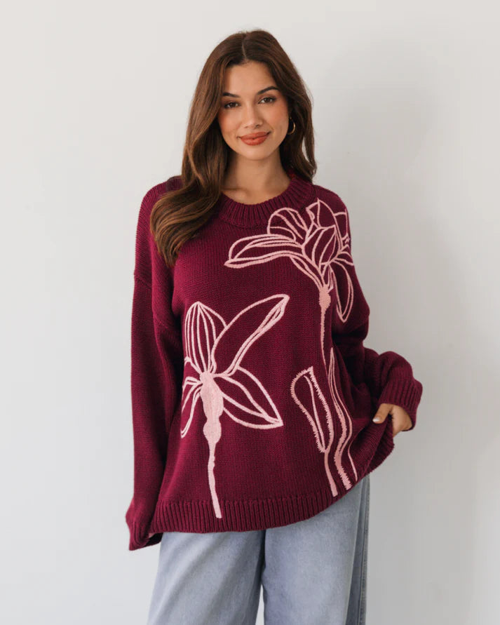 Label of Love - Embroidered Floral Knit