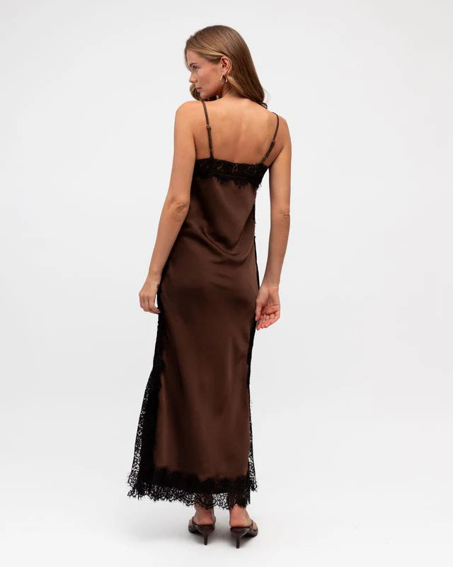 Ebby and I - Mid Night Satin Dress