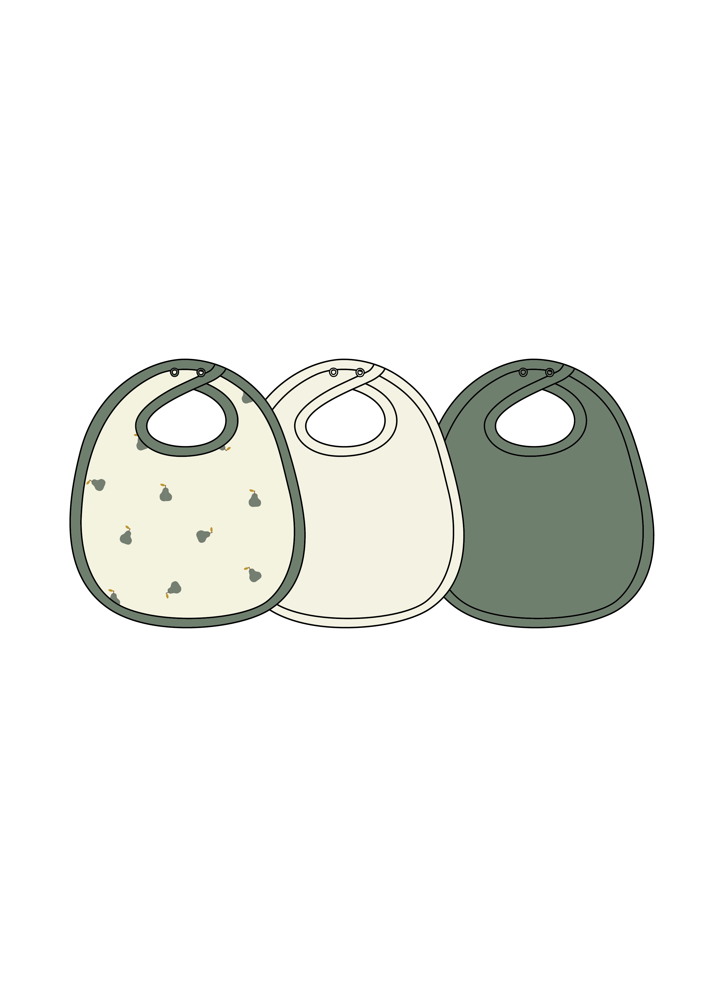 Nature Baby Dribble Bibs 3 Pack in Pears/Natural/Nettle
