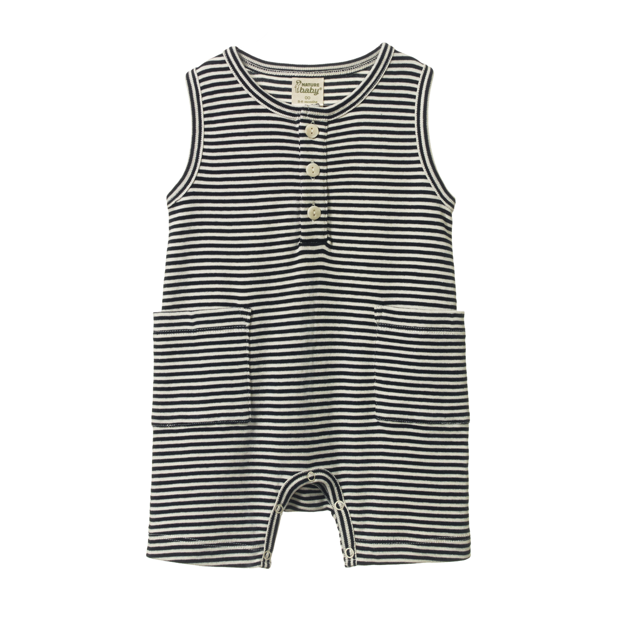 Nature Baby Camper Suit in Navy Stripe