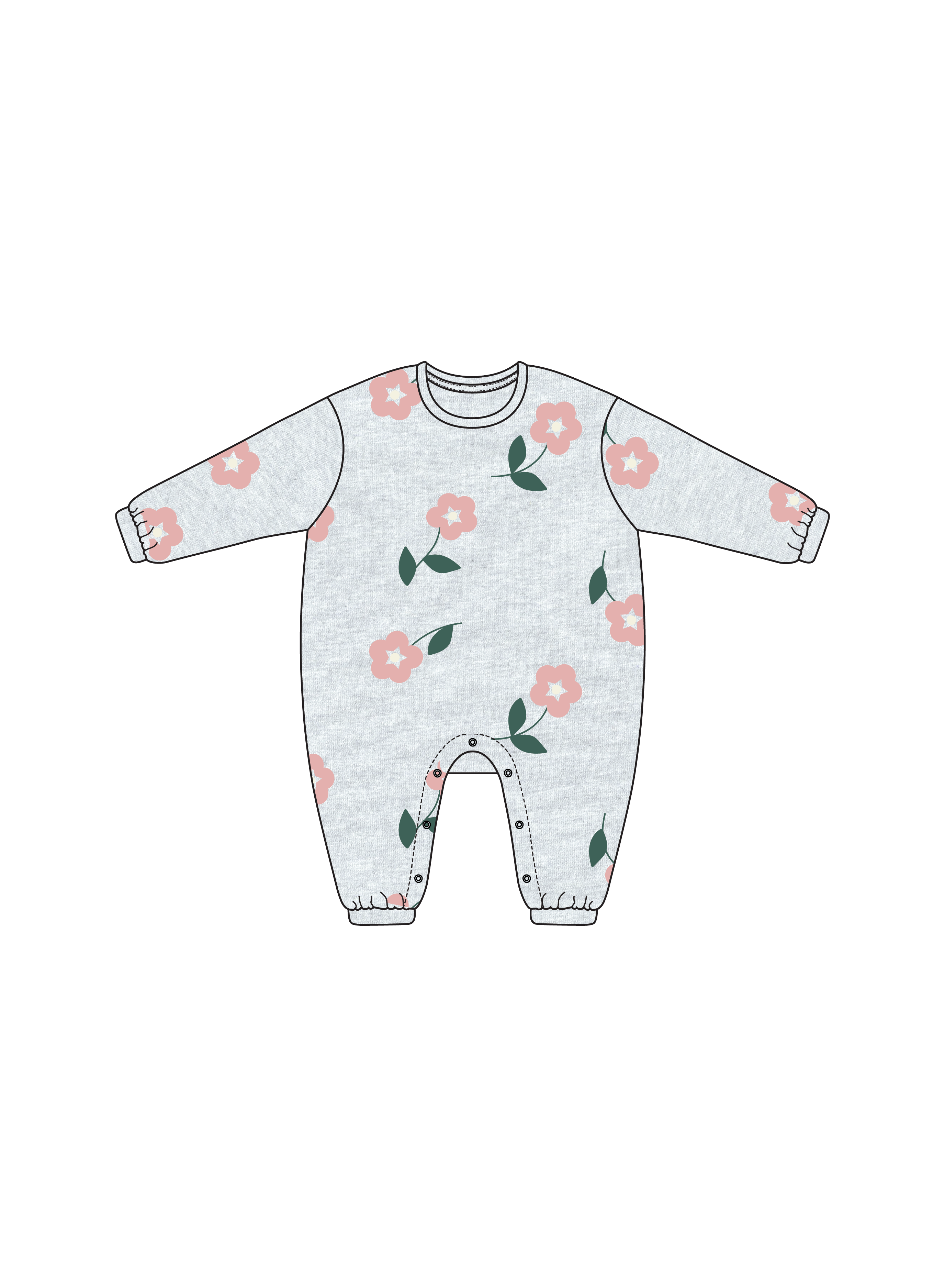 Nature Baby Long Sleeve Juno Romper in Primrose Print