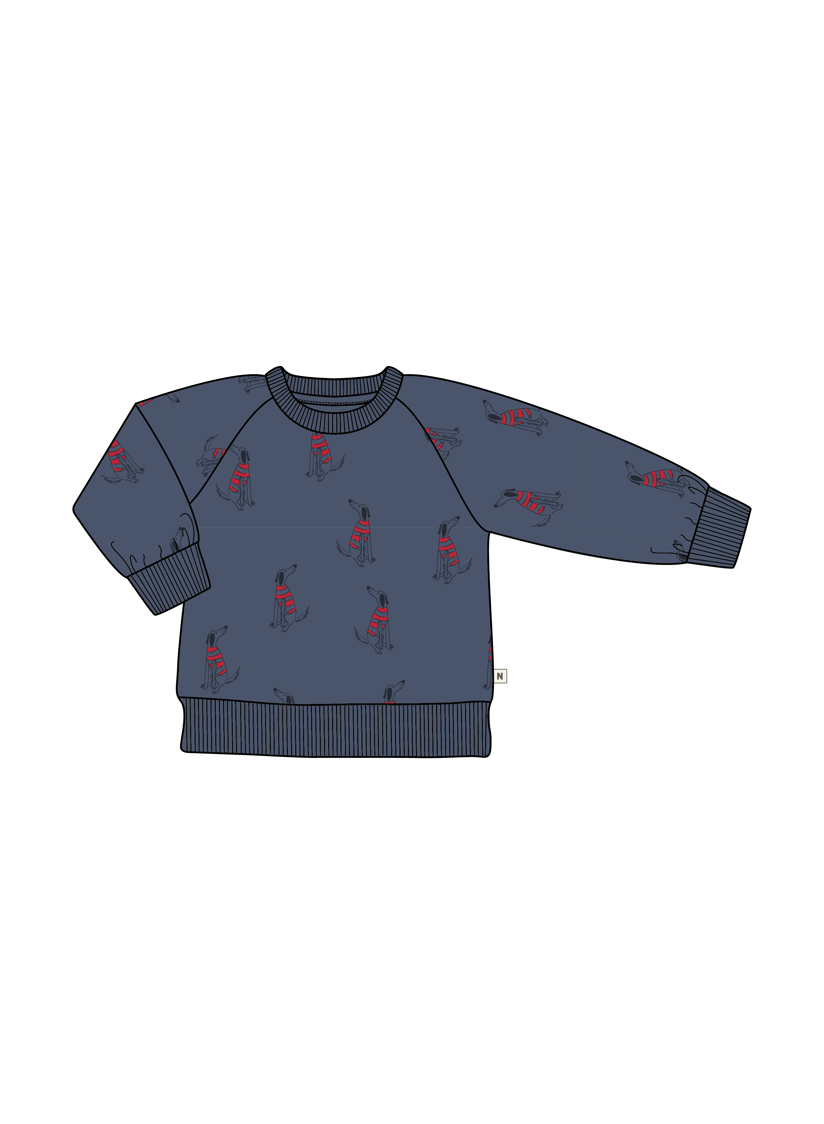 Nature Baby Emerson Sweater in Best Friend Indigo Print