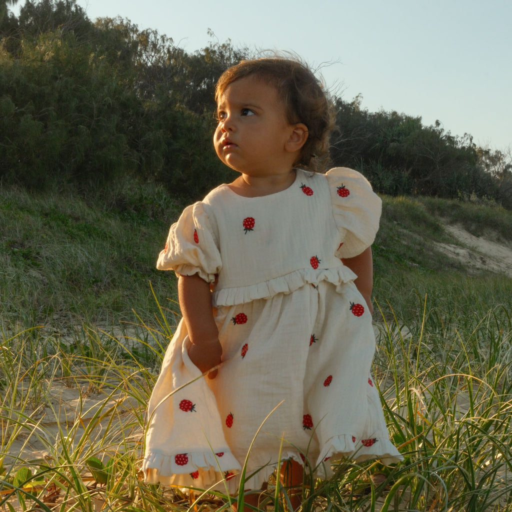 Nature Baby Valentina Dress in Red Flora