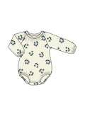 Nature Baby Meadow Bodysuit Muslin in Winter Berry Natural Print