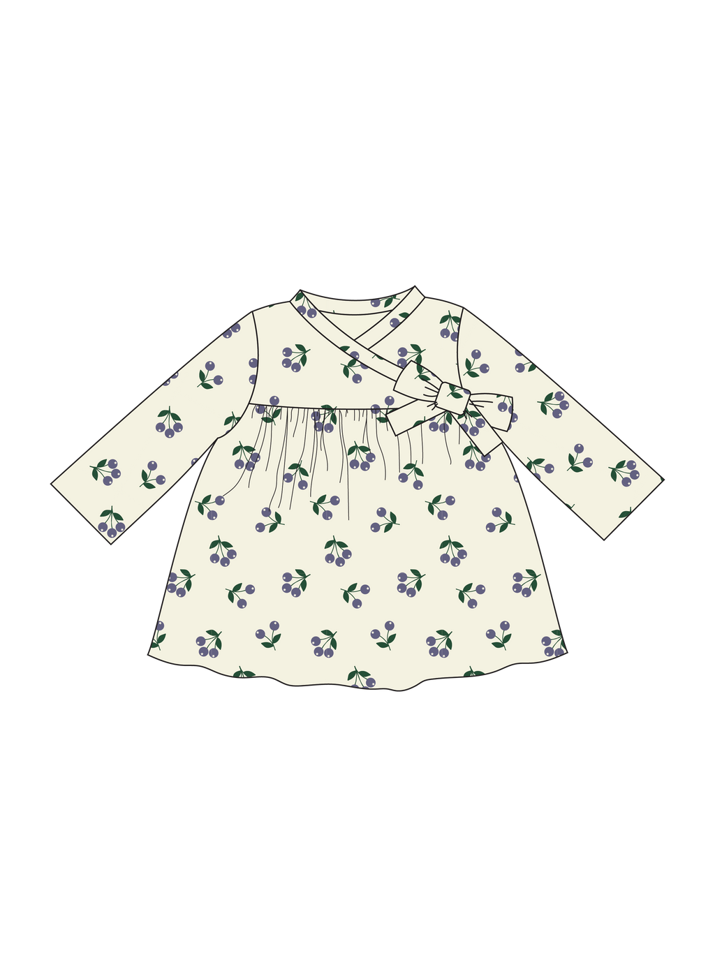 Nature Baby Mabel Dress in Winter Berry Natural Print