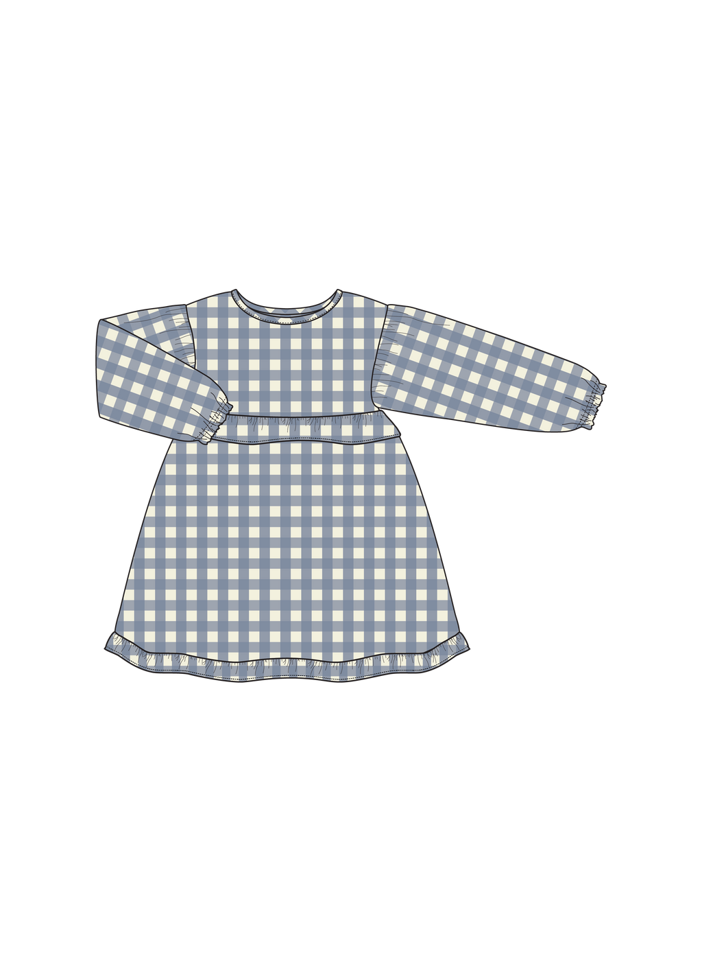 Nature Baby Nora Dress in Bluebelle Check