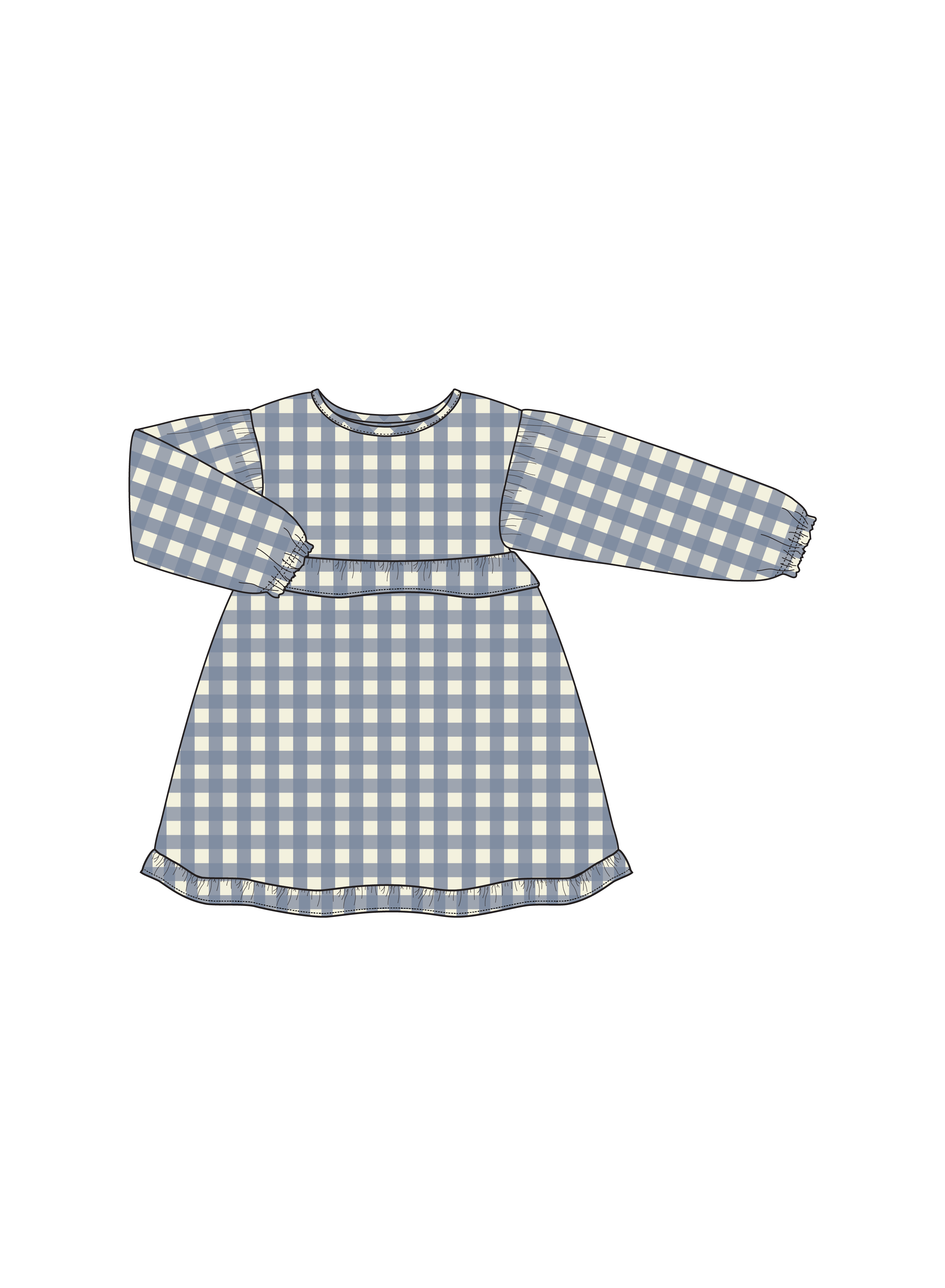 Nature Baby Nora Dress in Bluebelle Check