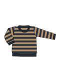 Nature Baby Merino Knit Pullover in Navy/Caramel Stripe