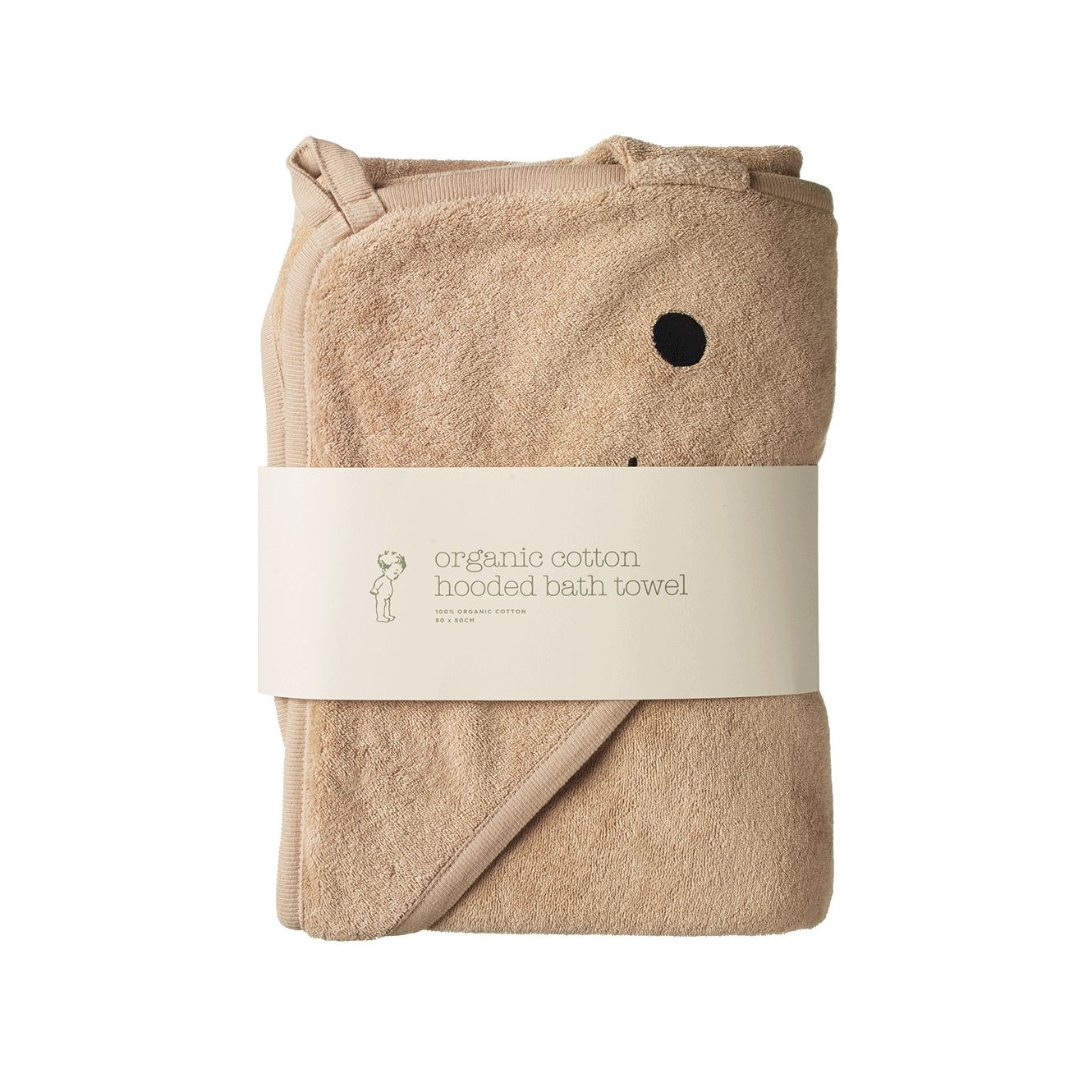 Nature Baby Bunny Hooded Towel in Nougat