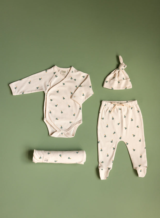 Nature Baby Welcome Home Set in Petite Pear Print