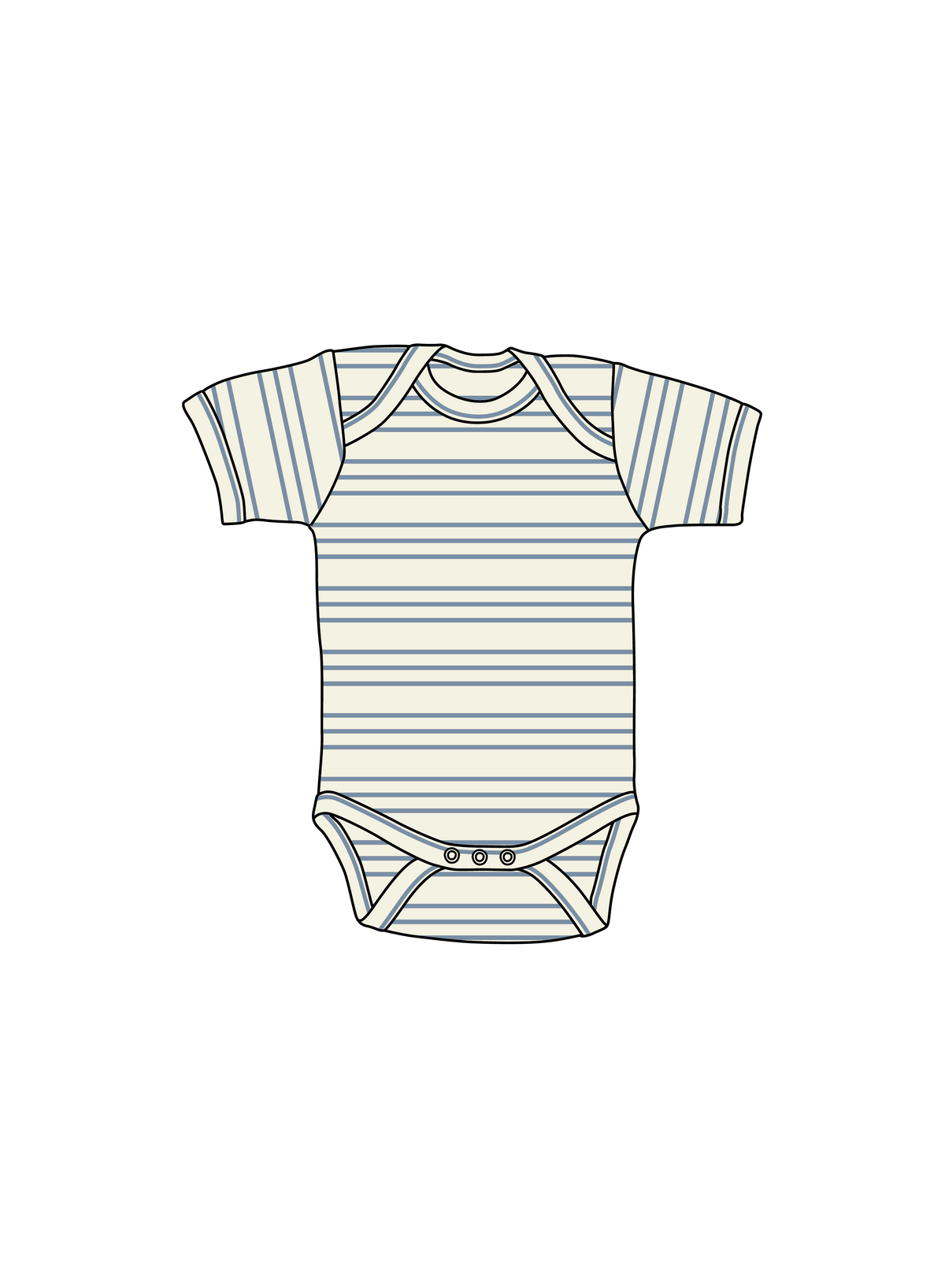 Nature Baby Short Sleeve Bodysuit in Stripe Trio