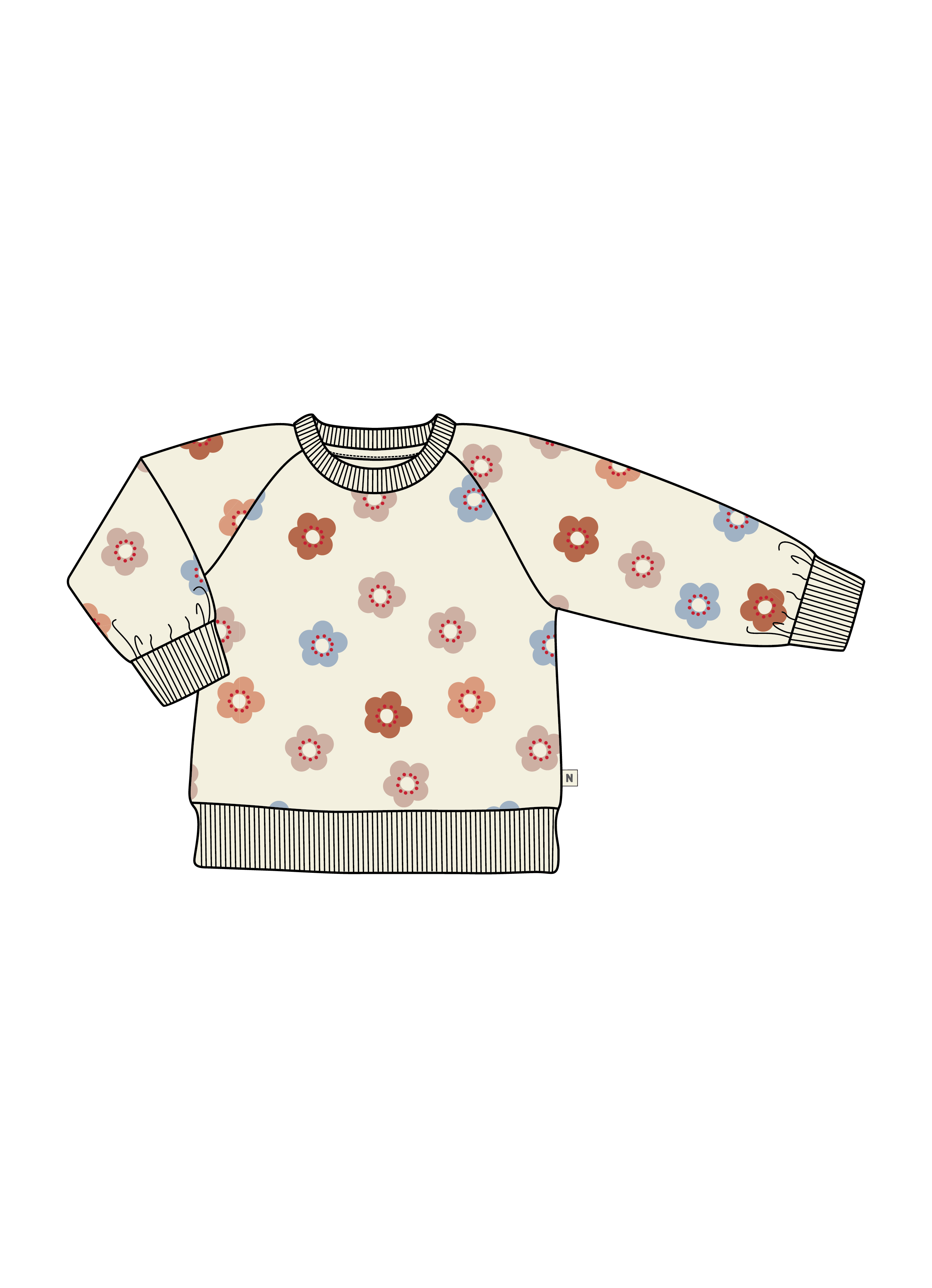 Nature Baby Emerson Sweater in Flora Stamp Print