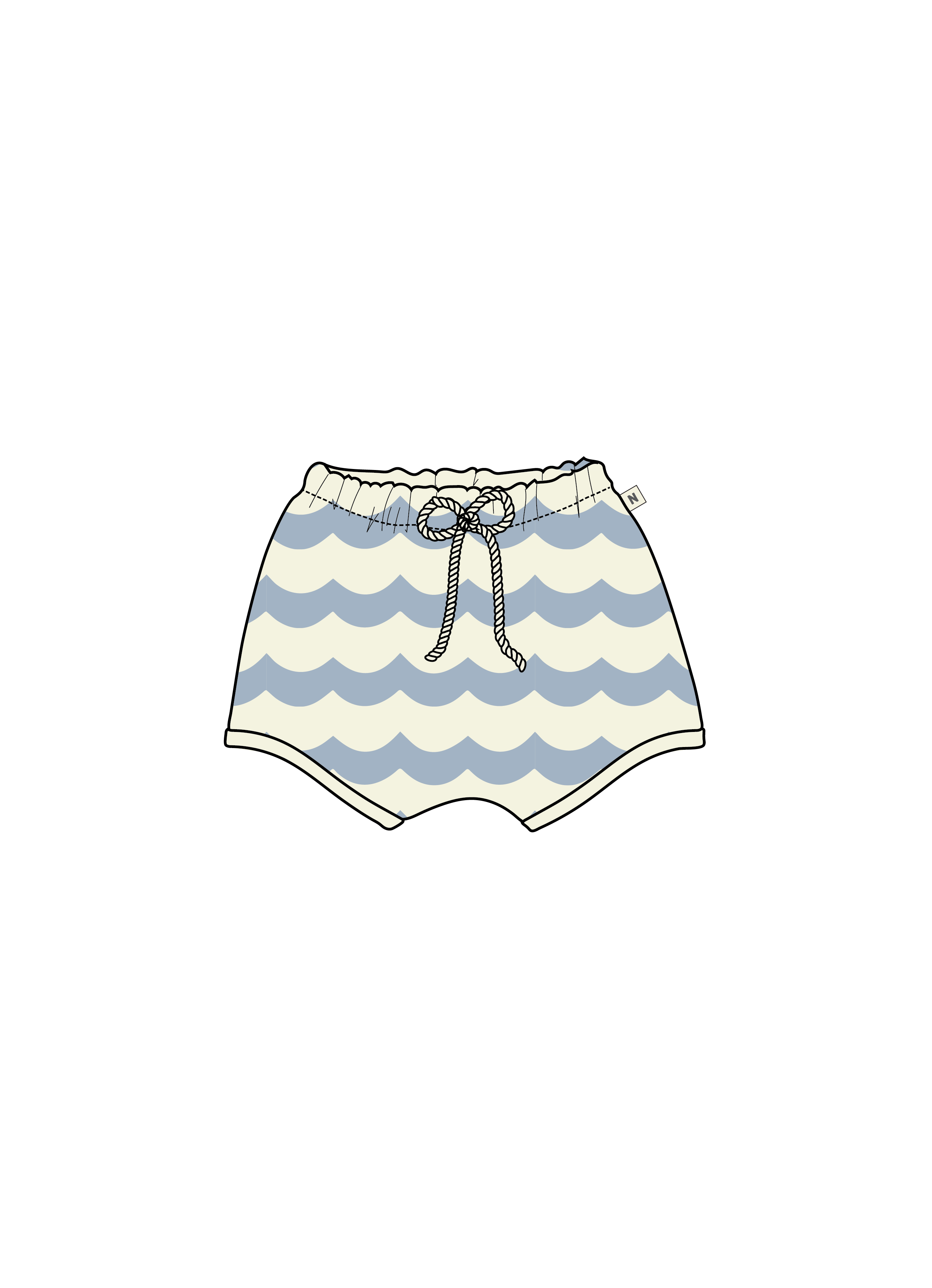 Nature Baby Terry Short in Waves Print
