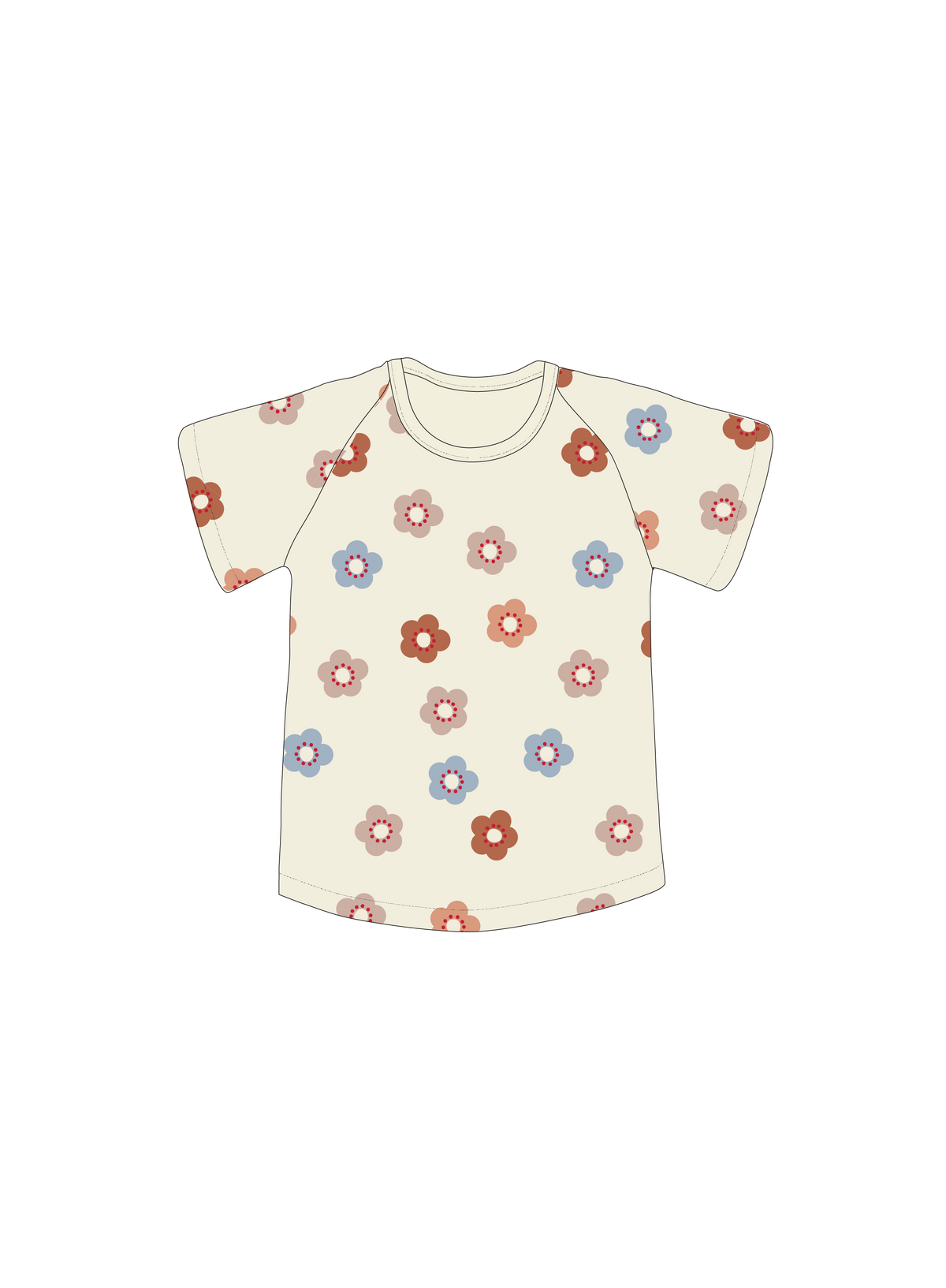 Nature Baby Juniper Tee in Flora Stamp Print