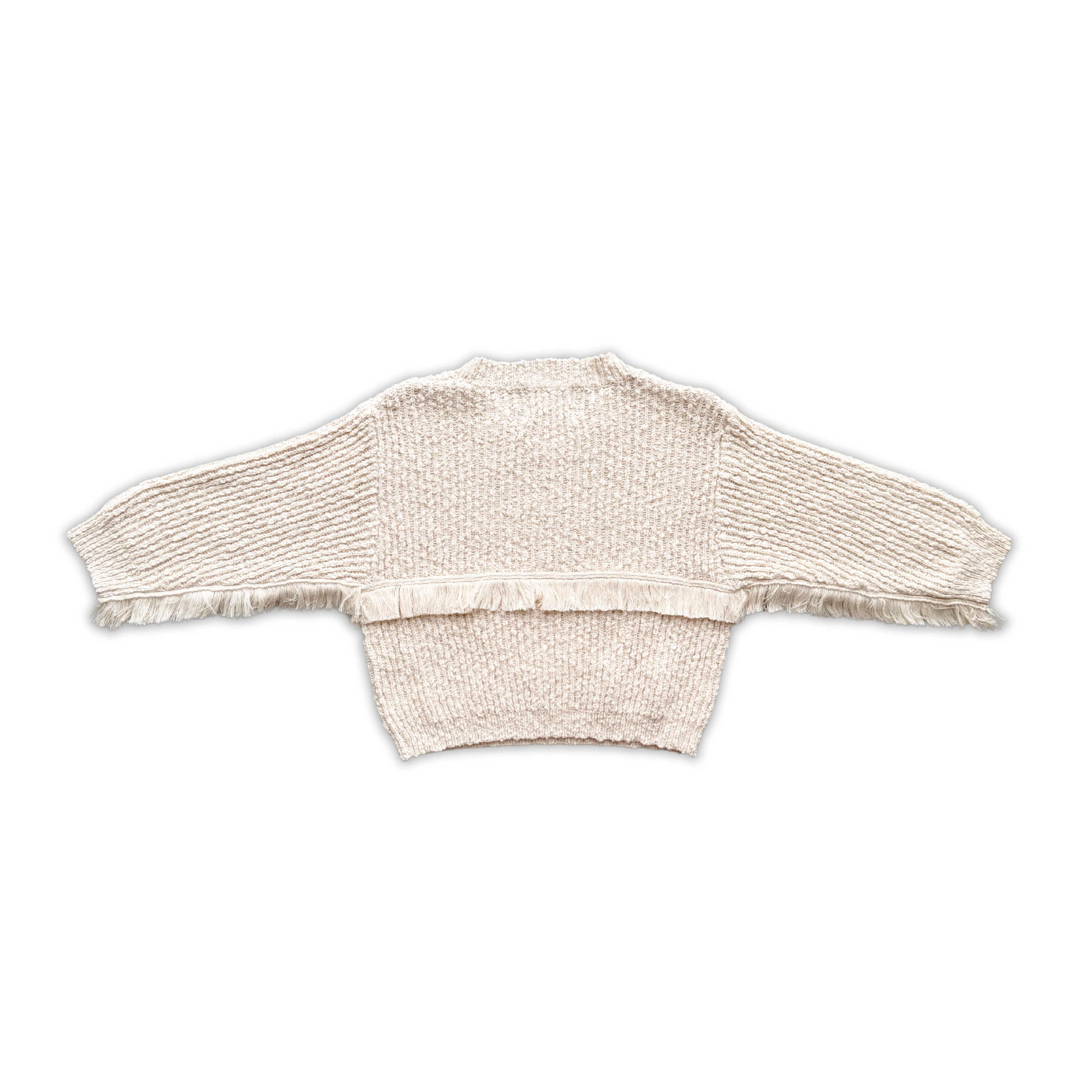 Grown Organic Fringe Rib Knit Pull Over - Natural in Single