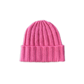 Grown Merino Blend Rib Knit Beanie - Raspberry in Single
