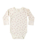 Quincy Mae Side Snap Bodysuit Flower Field in IVORY