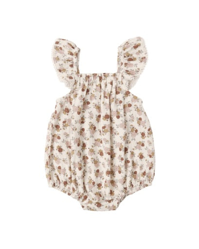 Quincy Mae Bonnie Romper Bloom in NATURAL