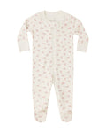 Quincy Mae Zip Long Sleeve Sleeper Footie Flower Field in IVORY