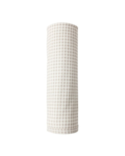 Quincy Mae Bamboo Swaddle Oat Gingham in IVORY